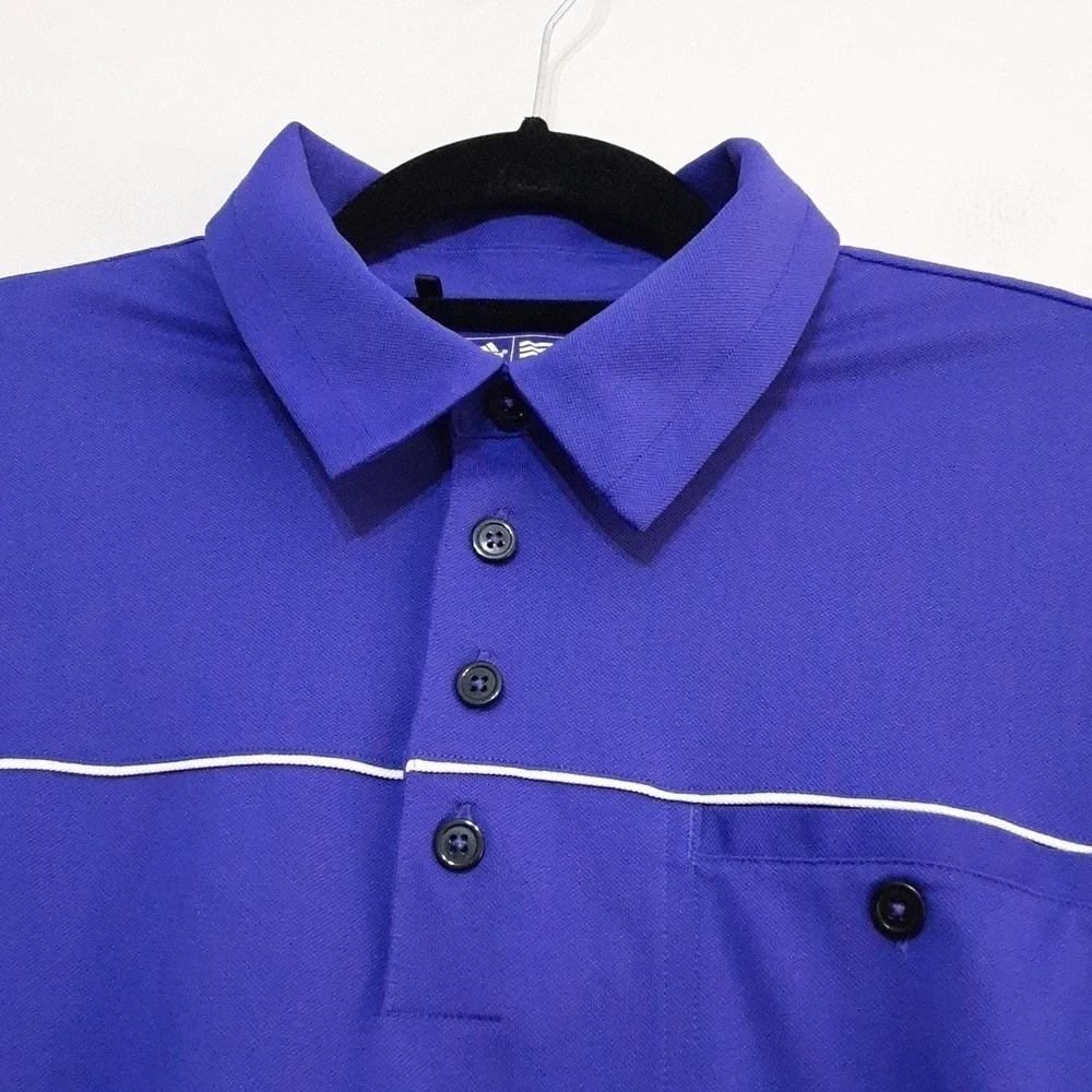 Adidas Golf polo shirt mens L short sleeves vintage y2k Purple Training